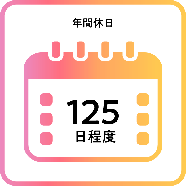 年間休日 125日程度